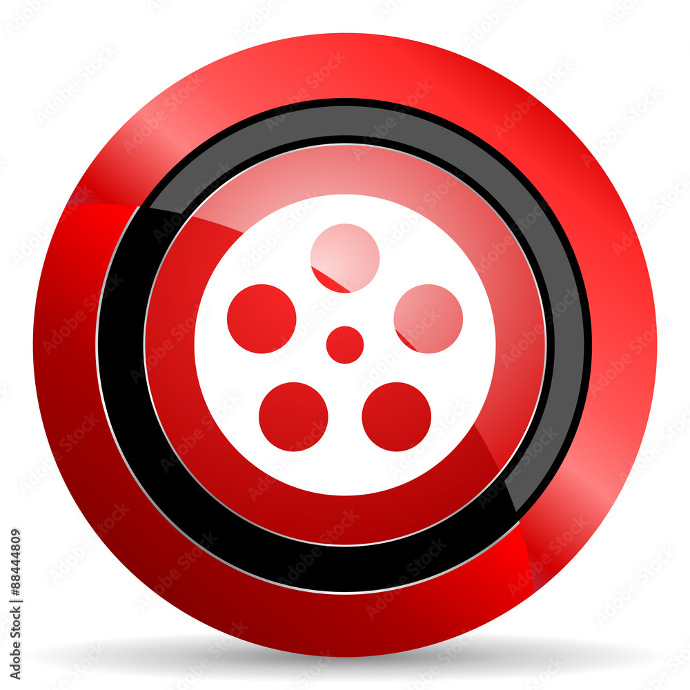 film red glossy web icon film red glossy web icon