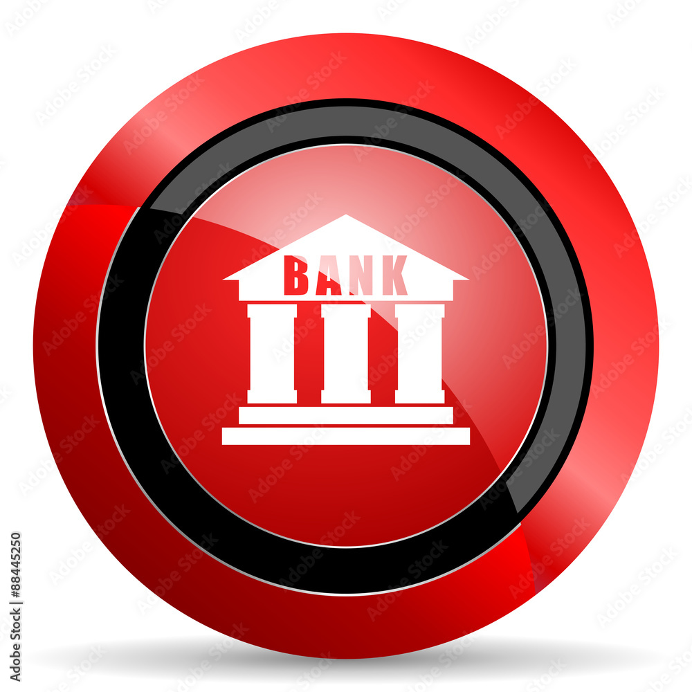 bank red glossy web icon bank red glossy web icon