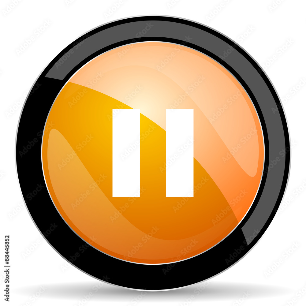 pause orange icon pause orange icon