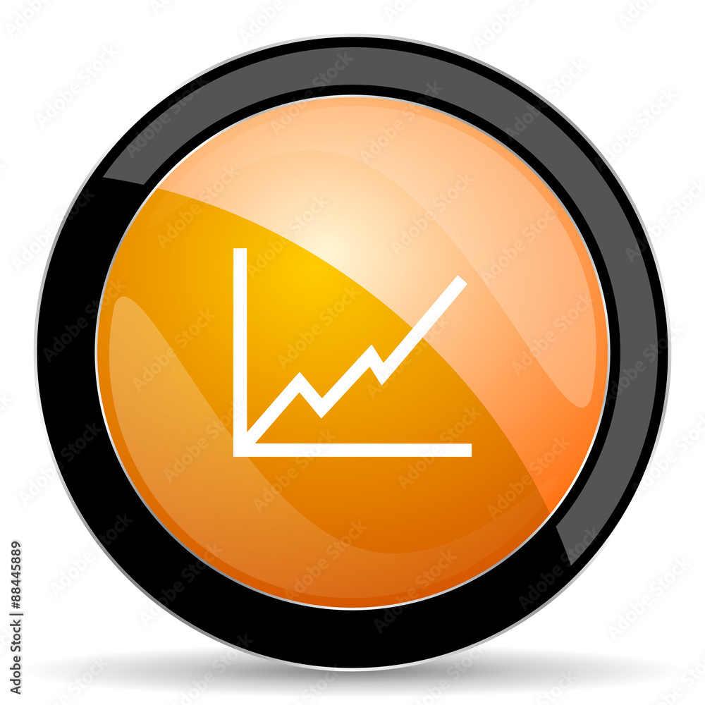 chart orange icon stock sign chart orange icon stock sign