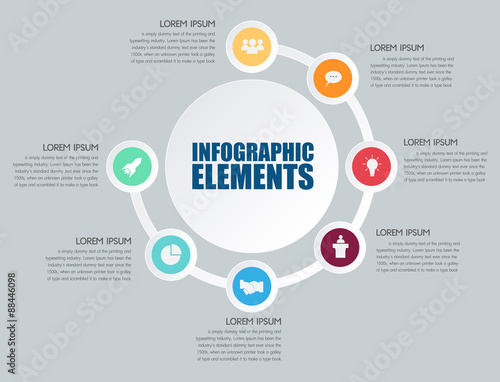 Infographic design on the grey background