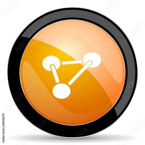 chemistry orange icon molecule sign