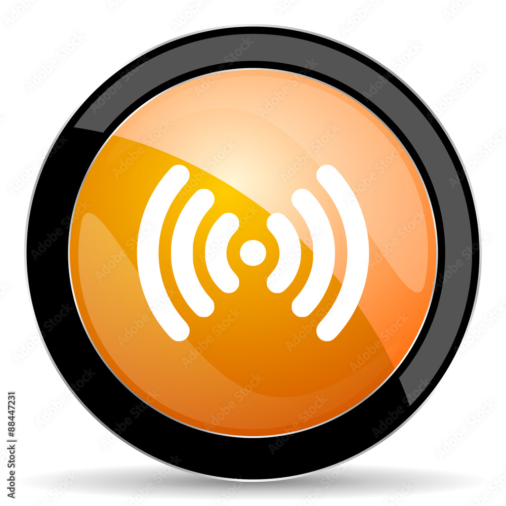 wifi orange icon wireless network sign wifi orange icon wireless network sign