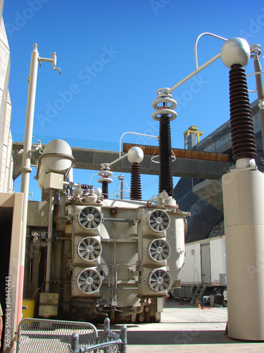 large electrical transformers at grand coulee dam photo