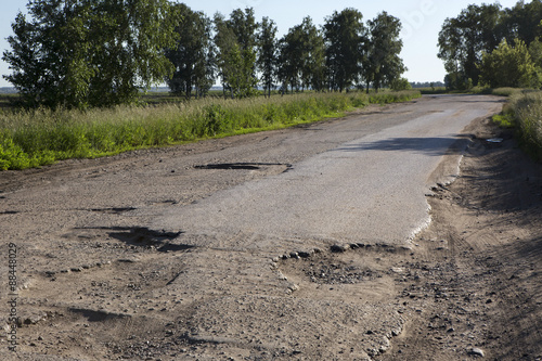 Broken fabric of rural roads in Omsk region.