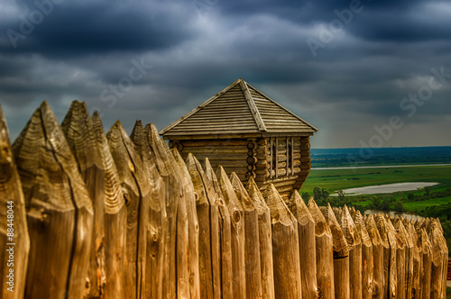 Wooden fortress at the devil Elabuga settlement of Tatarstan, Ru