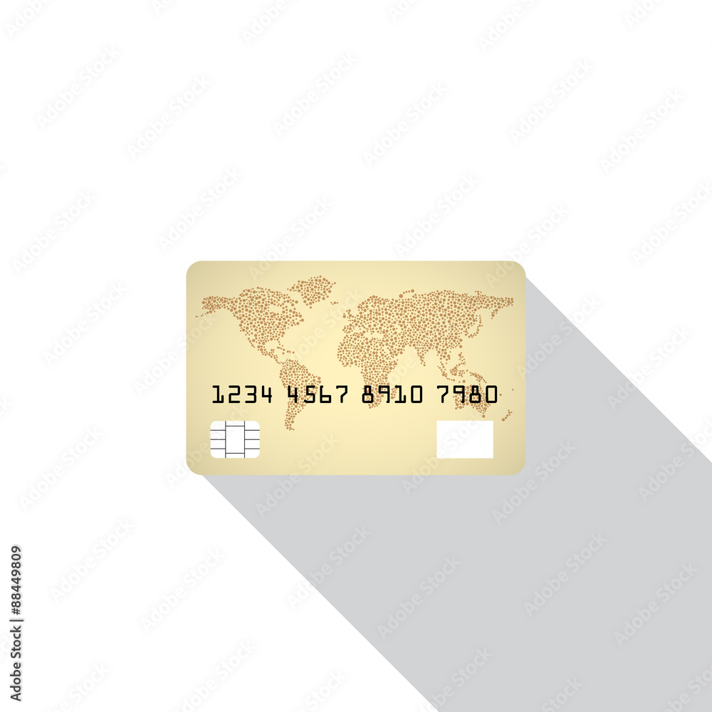 Credit card icon isolated on white background with shadow Credit card icon isolated on white background with shadow