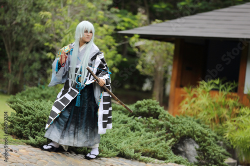 samurai cosplay in nature