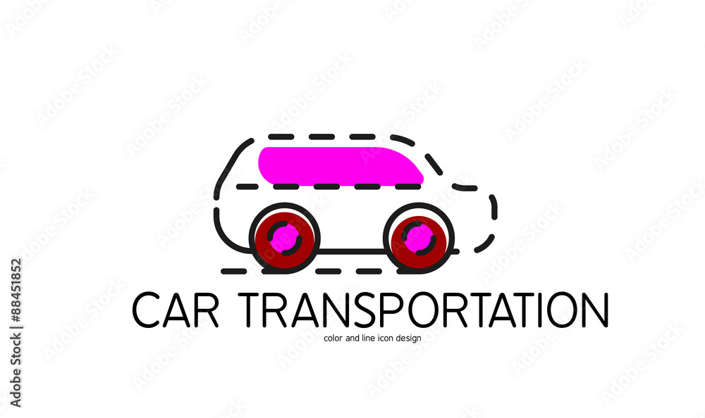 Obraz premium Color line icon for flat design. Car transportation