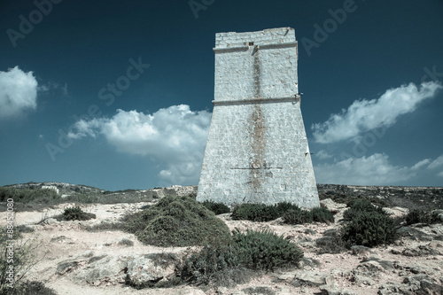 Tower near Golden bay, Malta