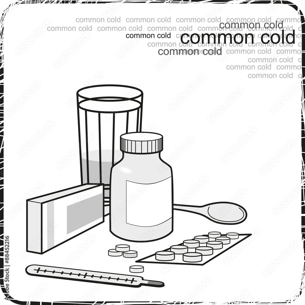 Still life with medicine for the flu and colds Still life with medicine for the flu and colds