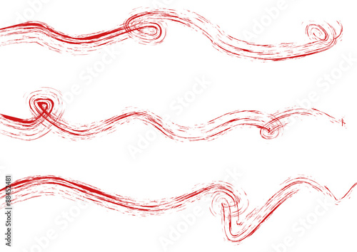 rote Pinselstriche und Linien