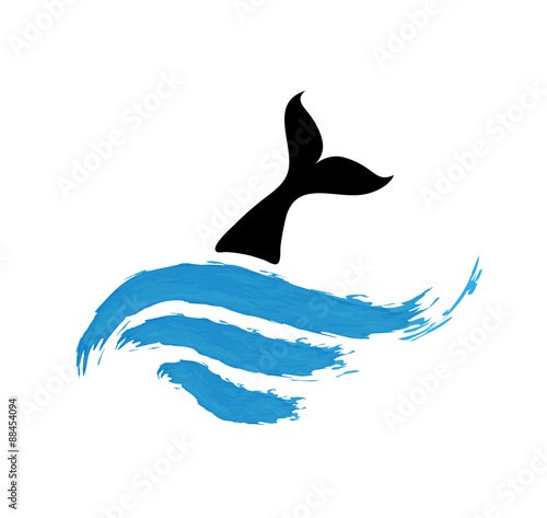 fish in water, vector logo