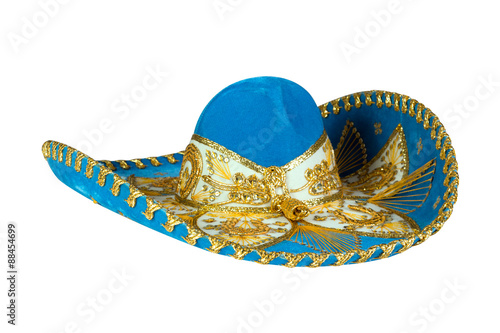 Blue Mexican Hat isolated on white