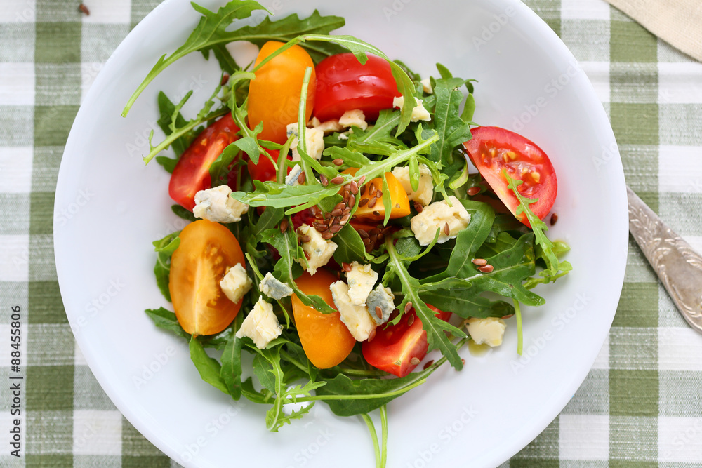 fresh salad with tomatoes slice