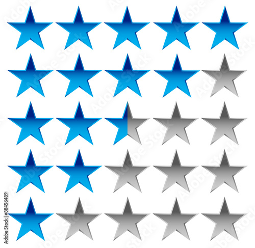 Star rating element for valuation, quality, rating or customer s