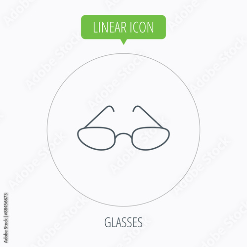 Glasses icon. Reading accessory sign.
