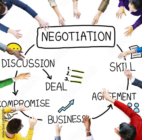 Bilde på lerret Negotiation Cooperation Discussion Collaboration Contract Concep