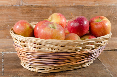 Tasty apples in a basket
