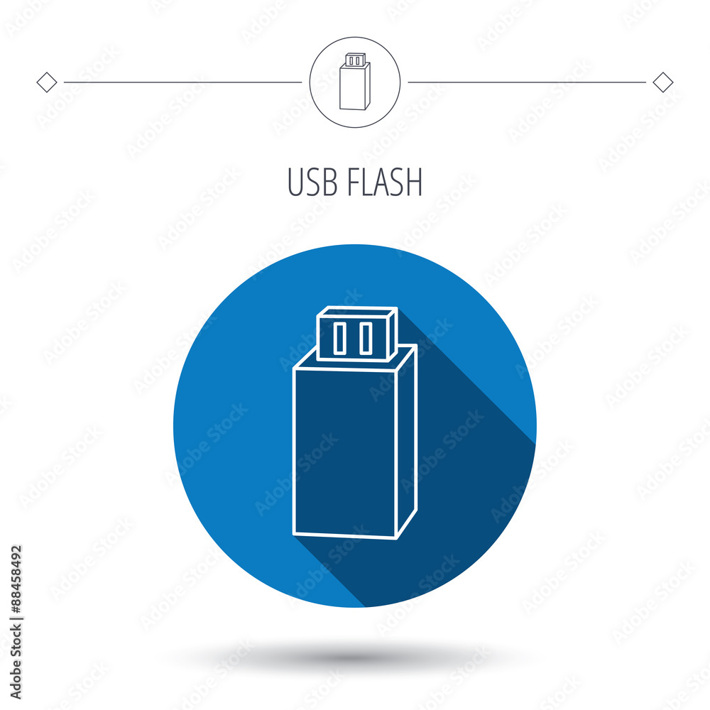 USB drive icon. Flash stick sign. USB drive icon. Flash stick sign.