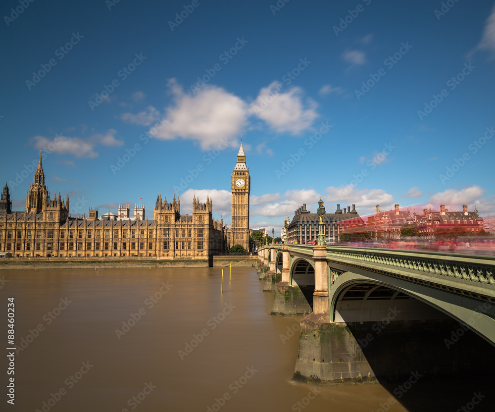 Naklejka premium Houses of Parliament and Westminster Bridge