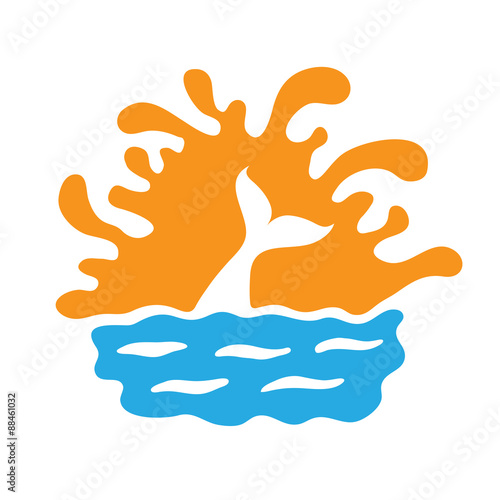 fish in water, vector logo