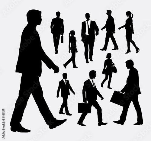 People walking silhouettes