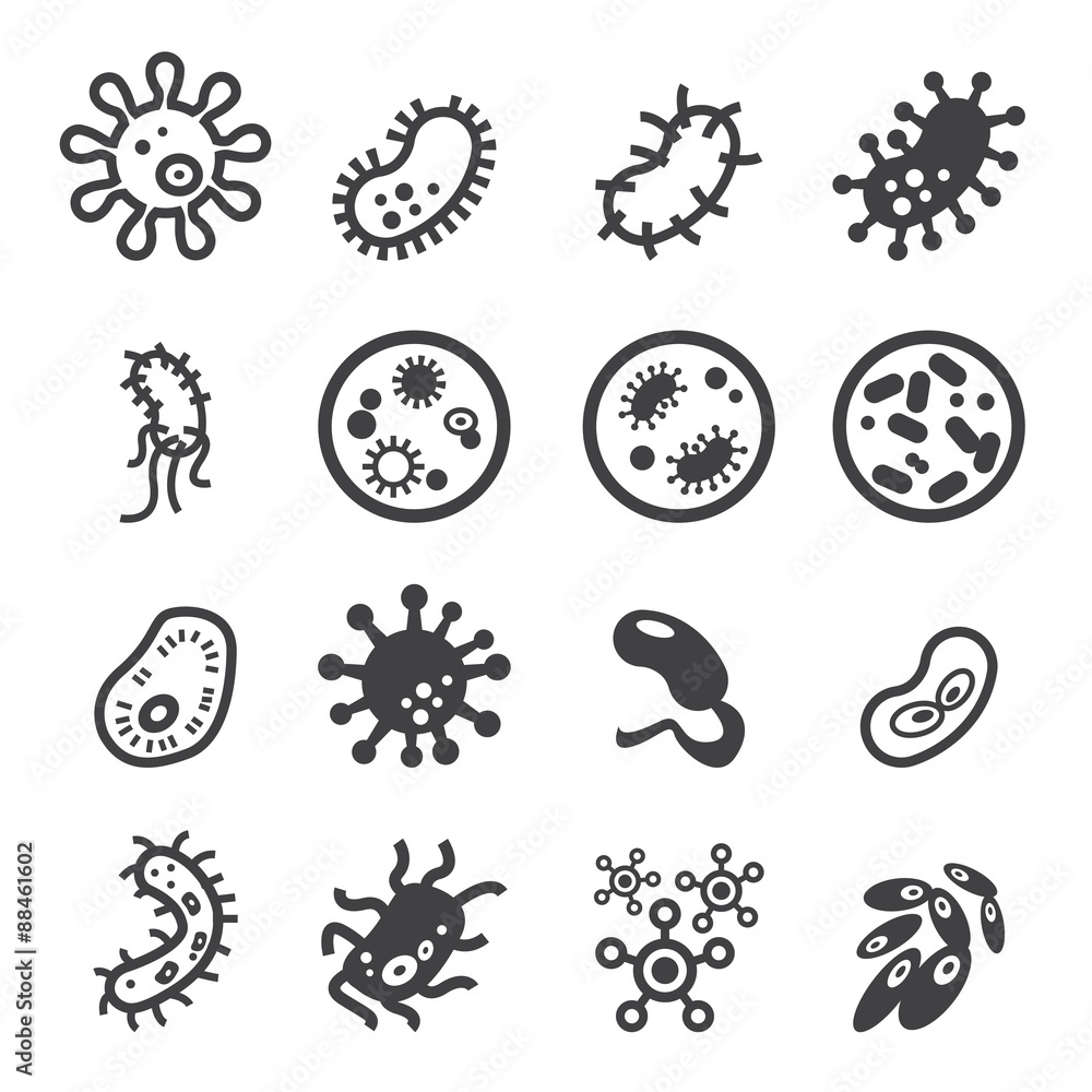 bacteria icon - obrazy, fototapety, plakaty 