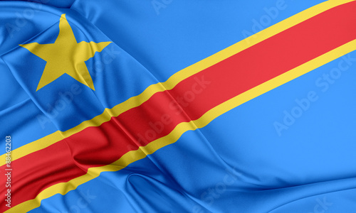 Democratic Republic of the Congo Flag.  photo