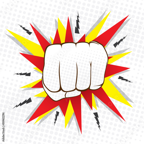 abstract hit hand punch design  vector photo