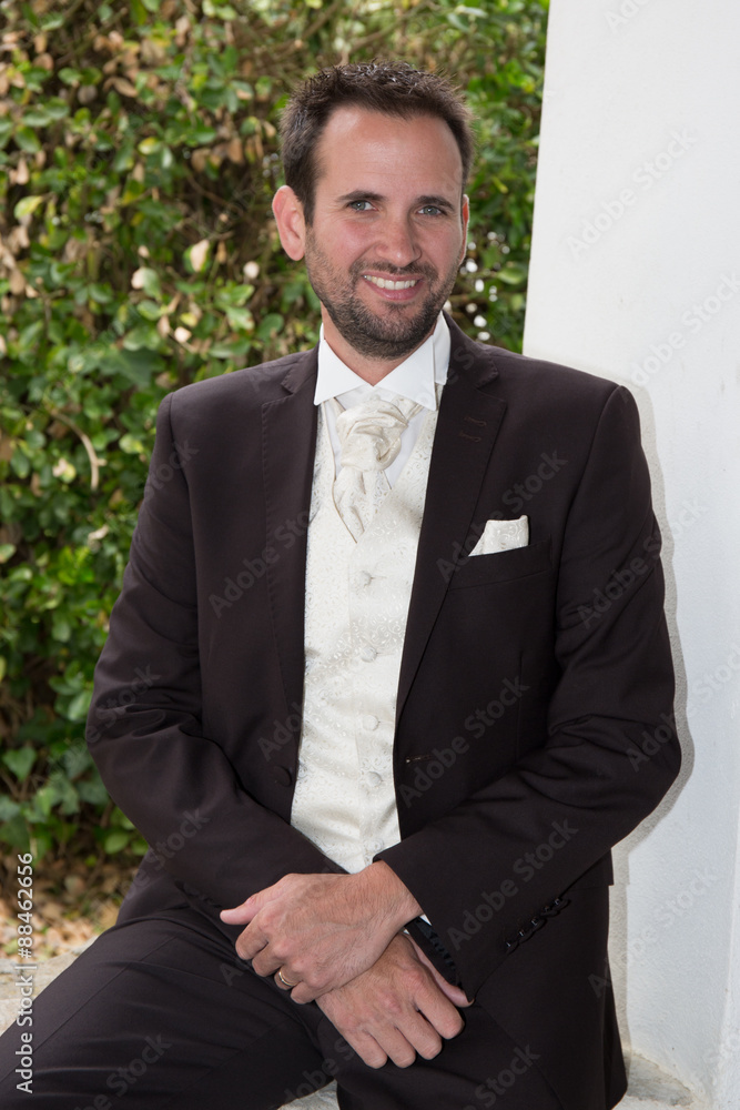 Elegant and handsme groom with tuxedo Elegant and handsme groom with tuxedo