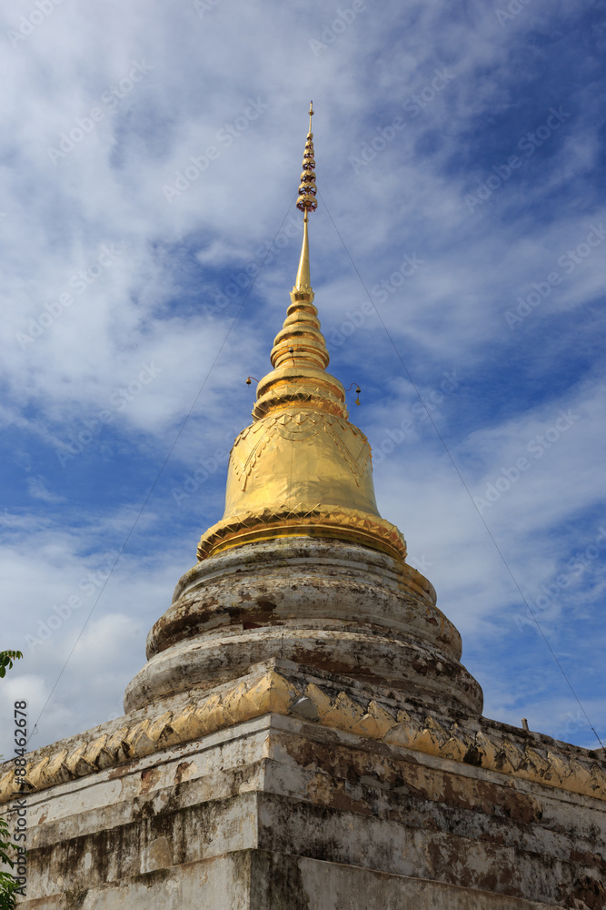 Buddha's relics Golden pagoda Nan Province Thailand