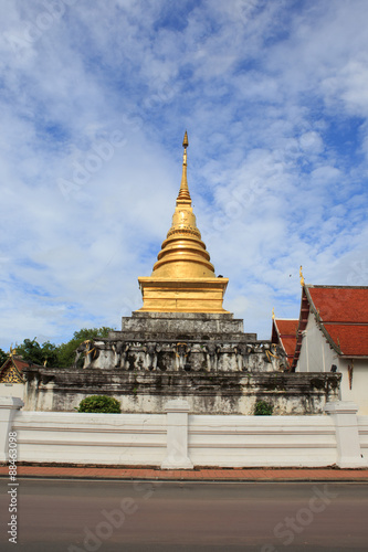 Buddha's relics Golden pagoda Nan Province Thailand