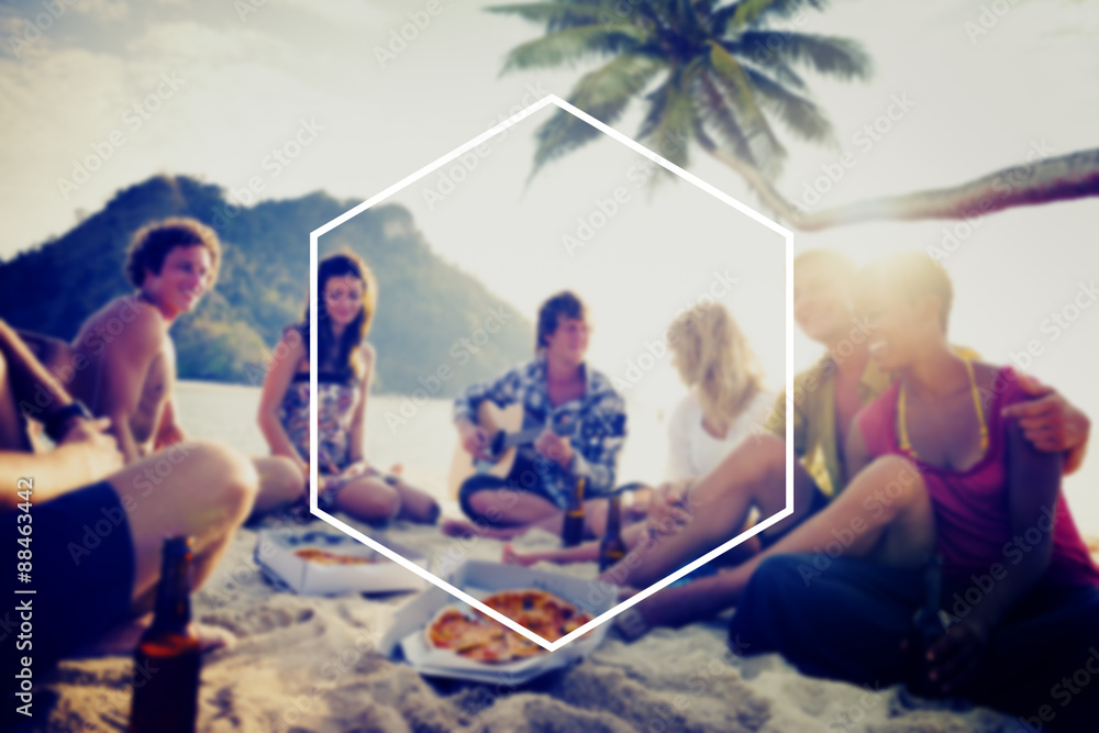 Hexagon Frame Holiday Summer Vacation Copy Space Concept Hexagon Frame Holiday Summer Vacation Copy Space Concept