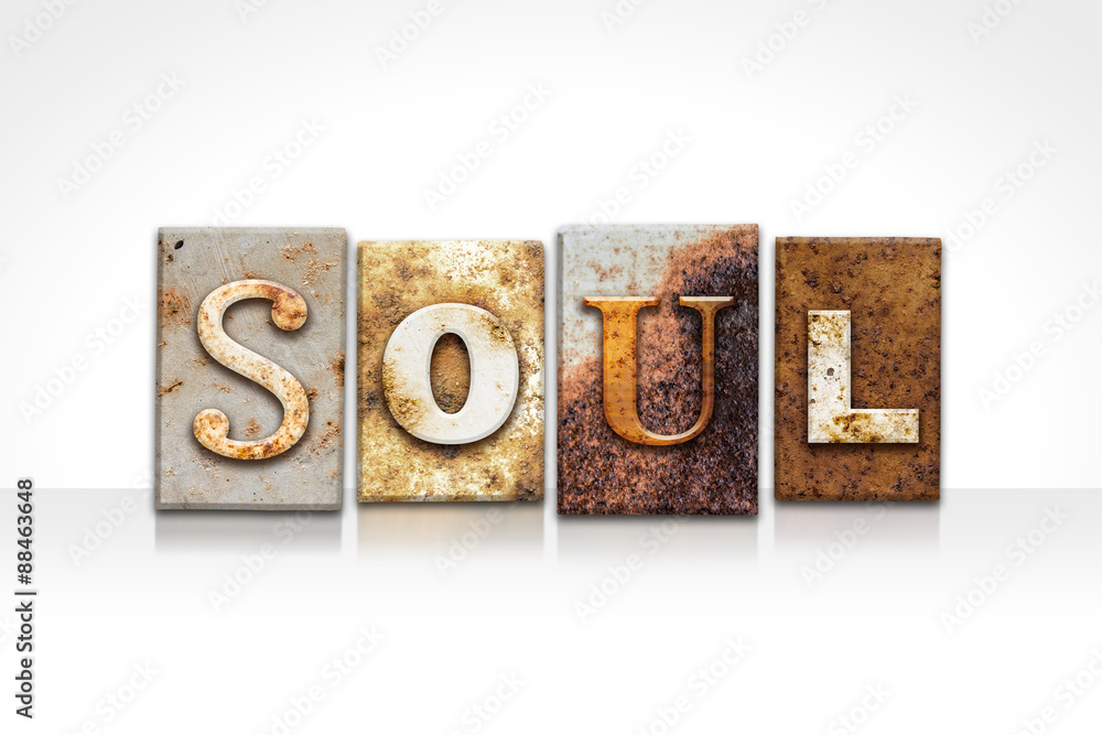 Soul Letterpress Concept Isolated on White Soul Letterpress Concept Isolated on White