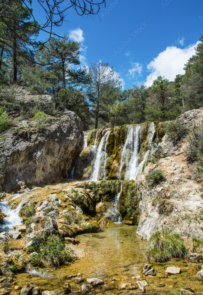 Waterfall on the Guazalamanco River, Cazorla Region, Jaen Province, Andalusia, Spain
