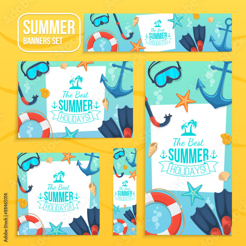 Summer tropic vacation backgrounds design. 