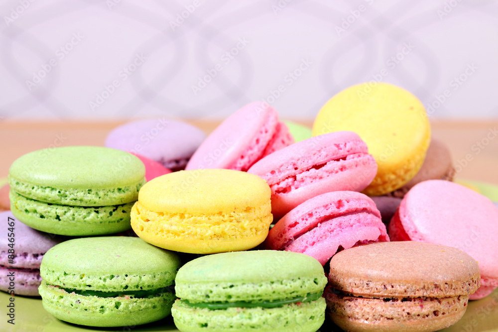 sweet colorful macaroons close up sweet colorful macaroons close up
