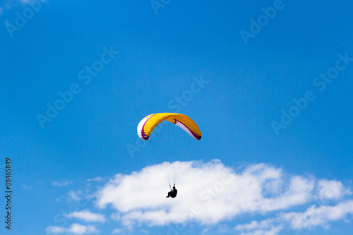Hang gliding in the sky