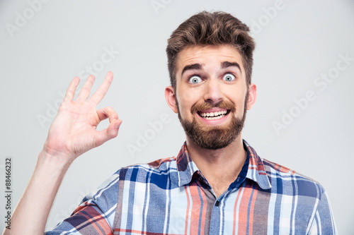 Funny man showing ok sign