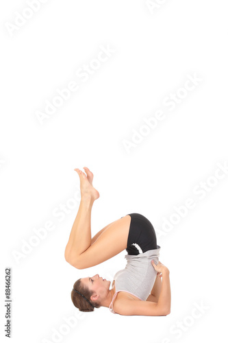 Young woman training yoga