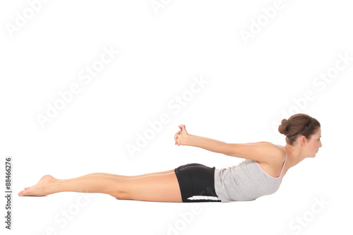 Young woman training yoga