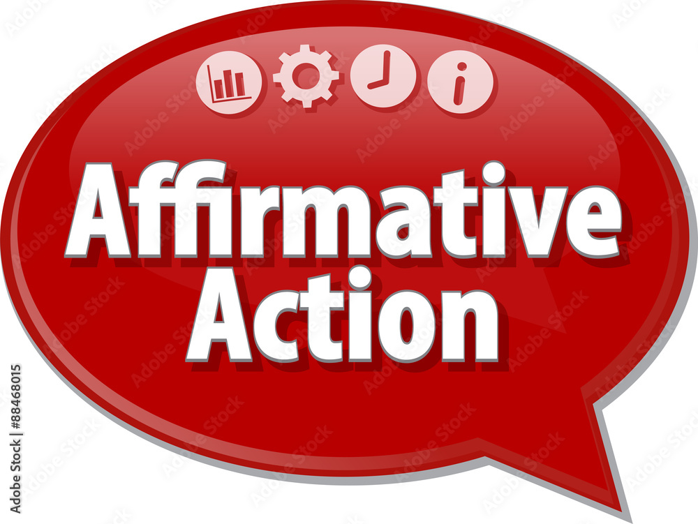 Affirmative action Business term speech bubble illustration