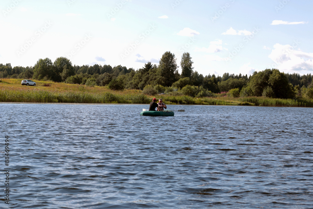 landscape water fishing people