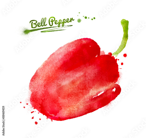 Watercolor bell pepper 
