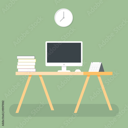 Desk office with Computer d...