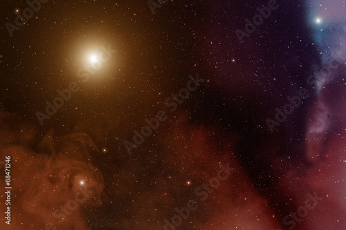 Fototapeta Naklejka Na Ścianę i Meble -  Space background with nebula and stars.