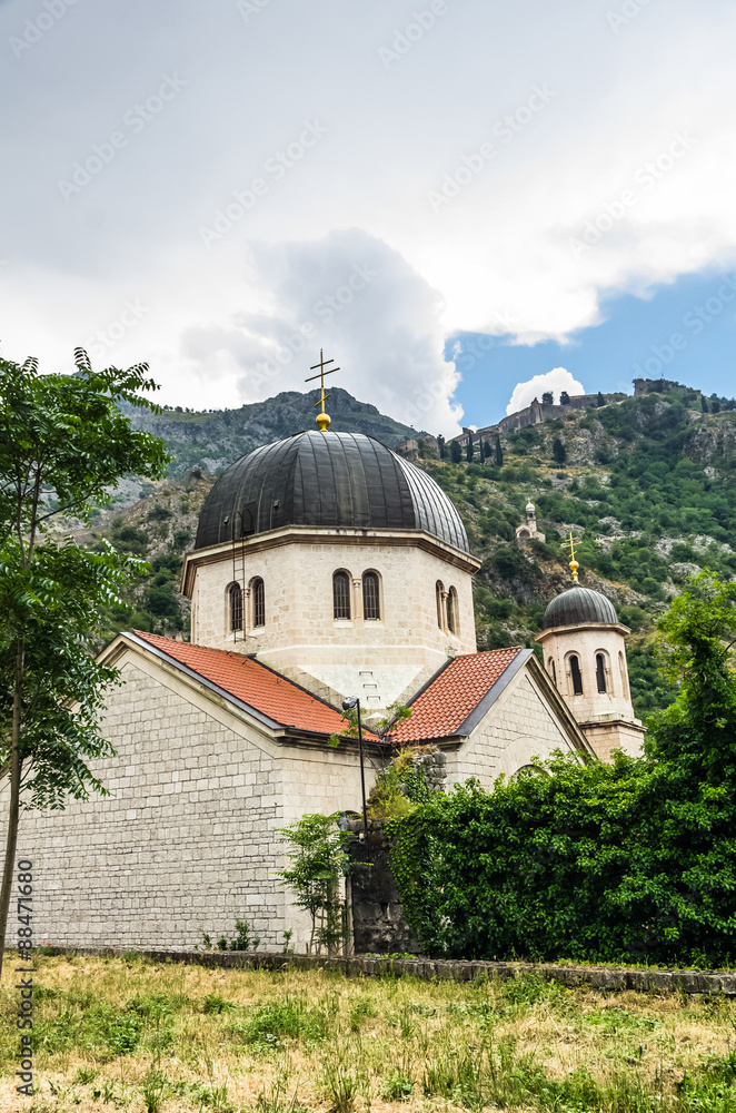 View on Church in Kotor fortress