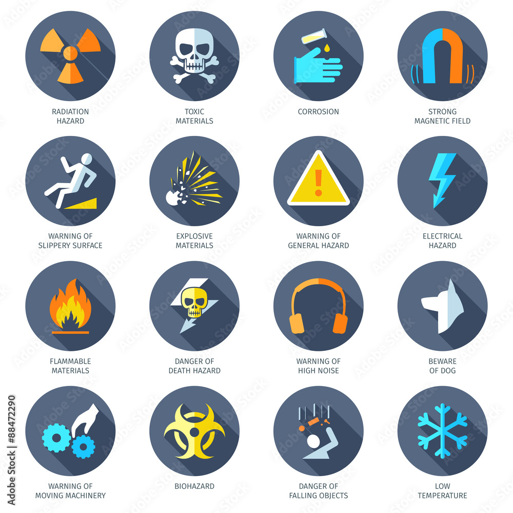 Hazard Icons Flat Hazard Icons Flat