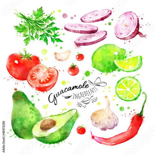 Guacamole ingredients.